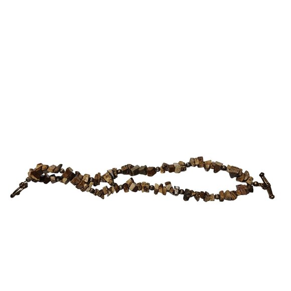 Boho Natural Stone Chunky Gemstone Beaded Bracelet Toggle Clasp Fashion Jewelry - Picture 4 of 5